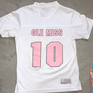 Ole Miss Rebels White and Pink Jersey